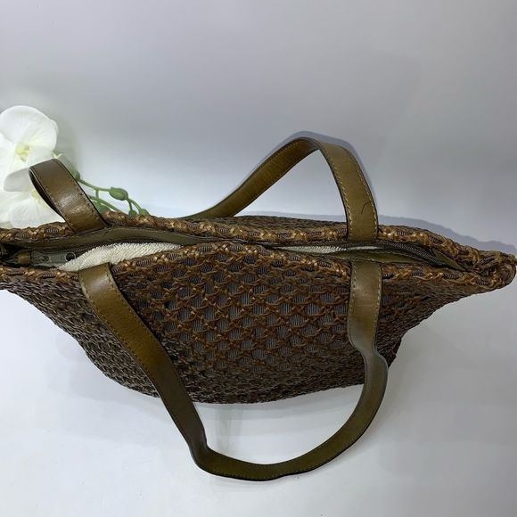 Fossil Brown Woven Tote Bag - Picture 8 of 13